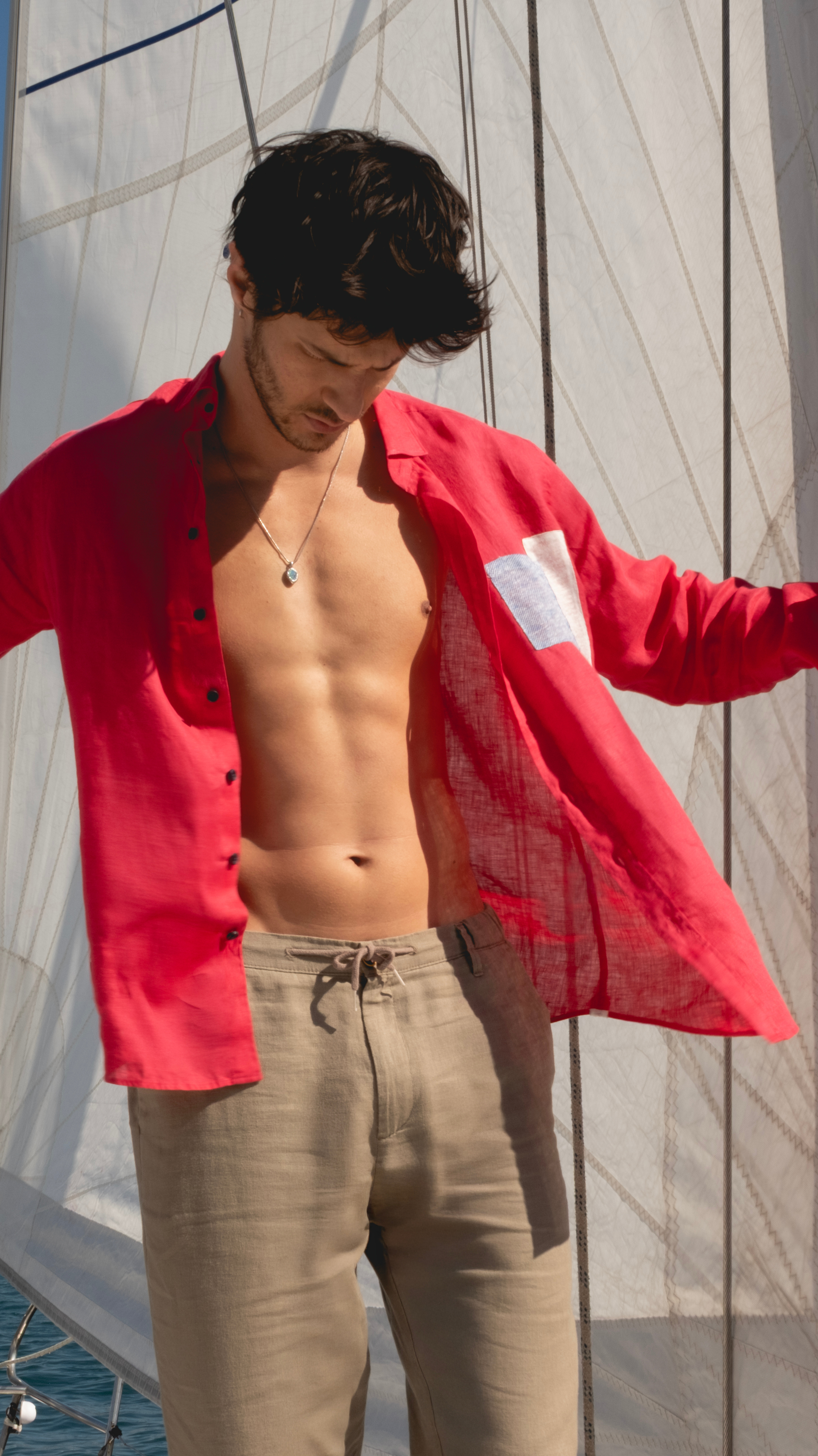 Red Linen Shirt