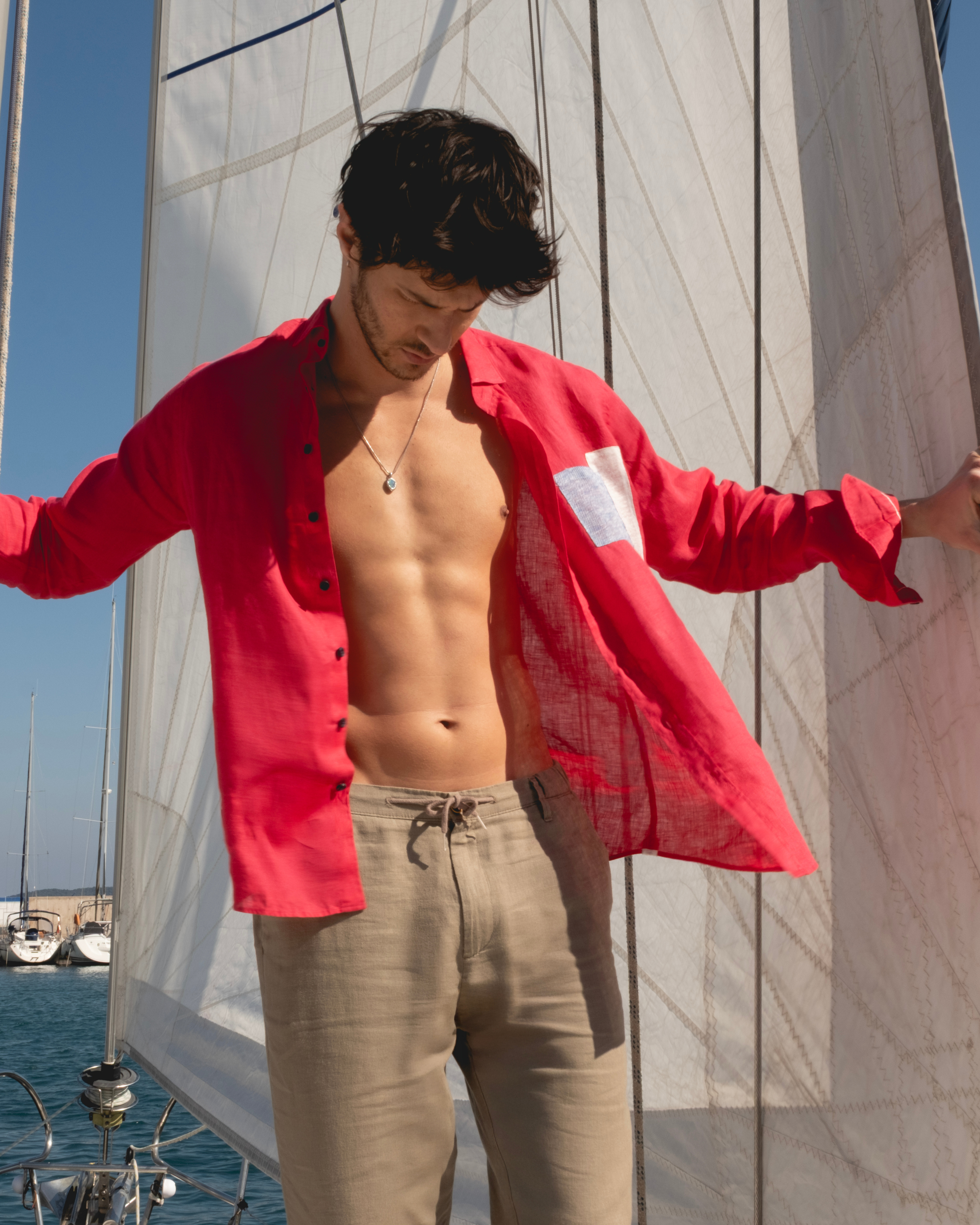 Red Linen Shirt