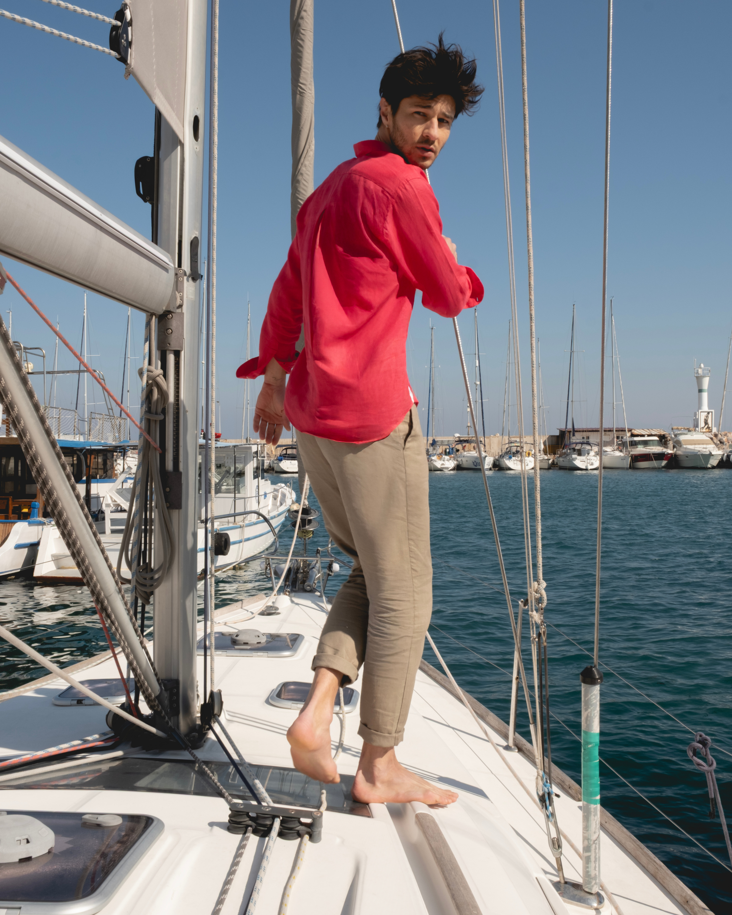 Red Linen Shirt