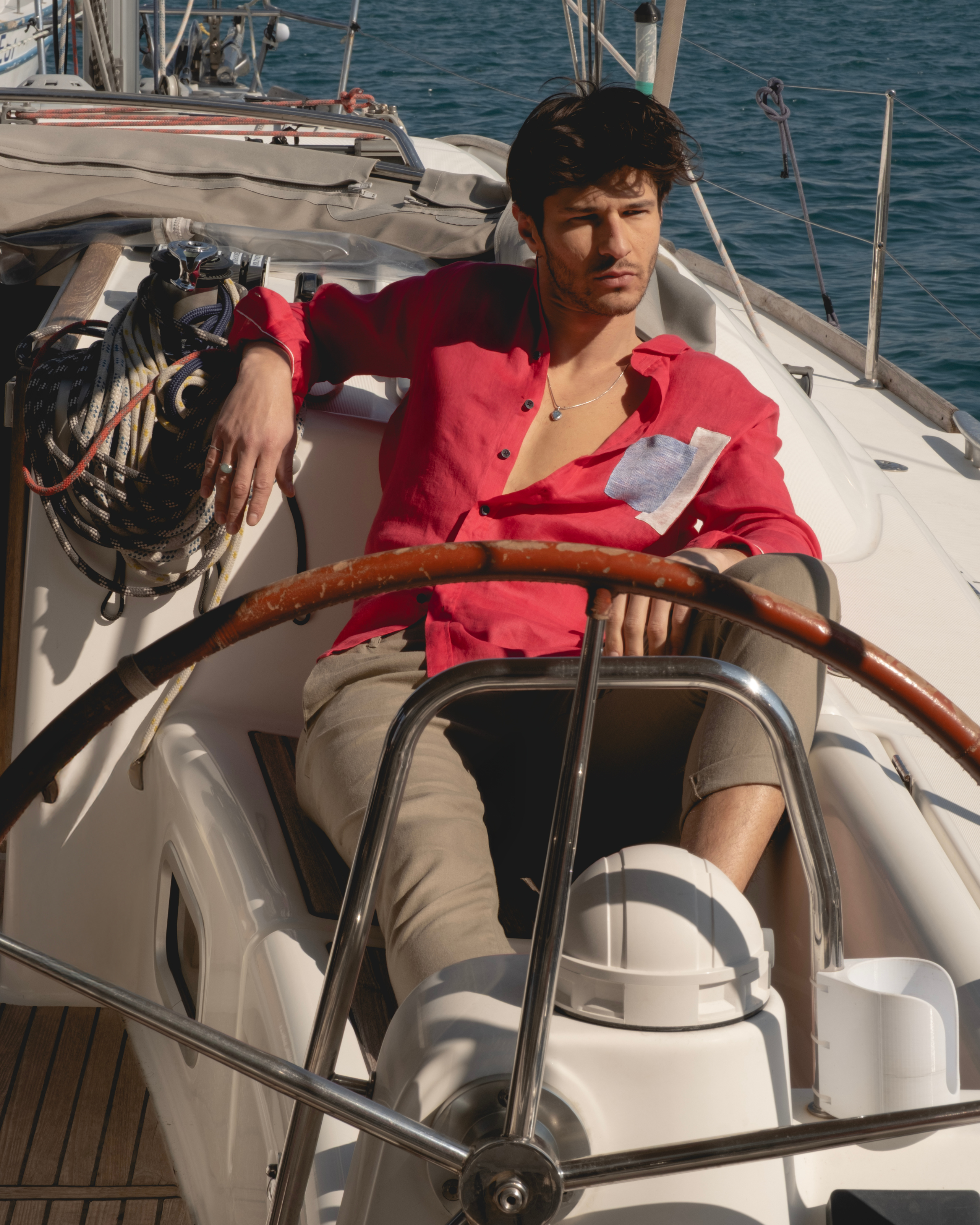 Red Linen Shirt