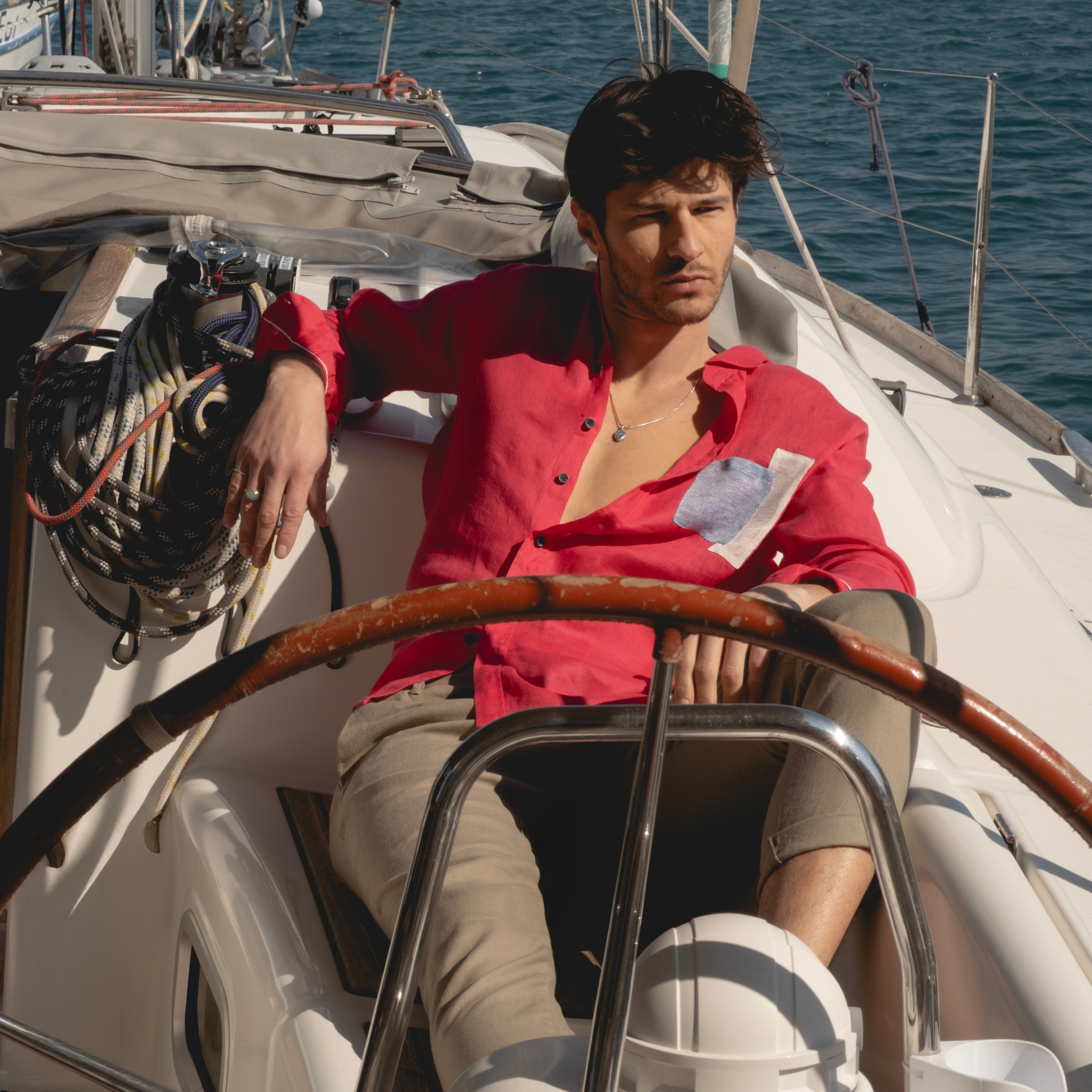 Red Linen Shirt