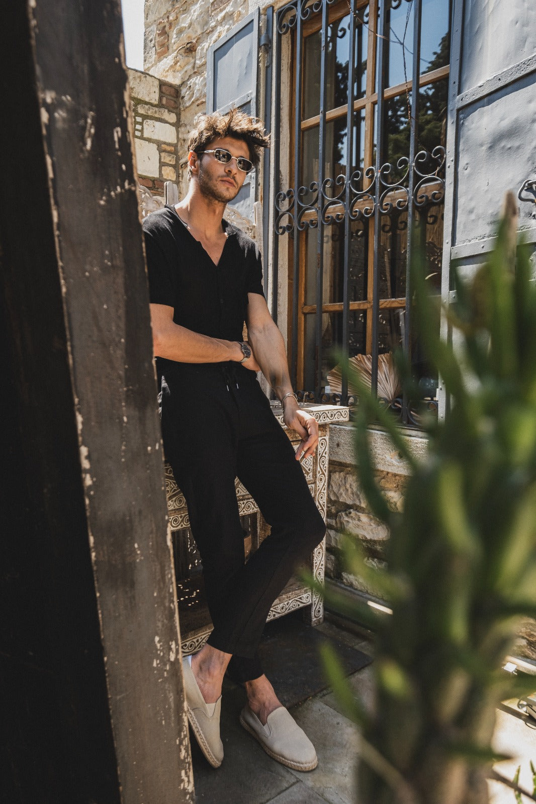 black linen pants men's