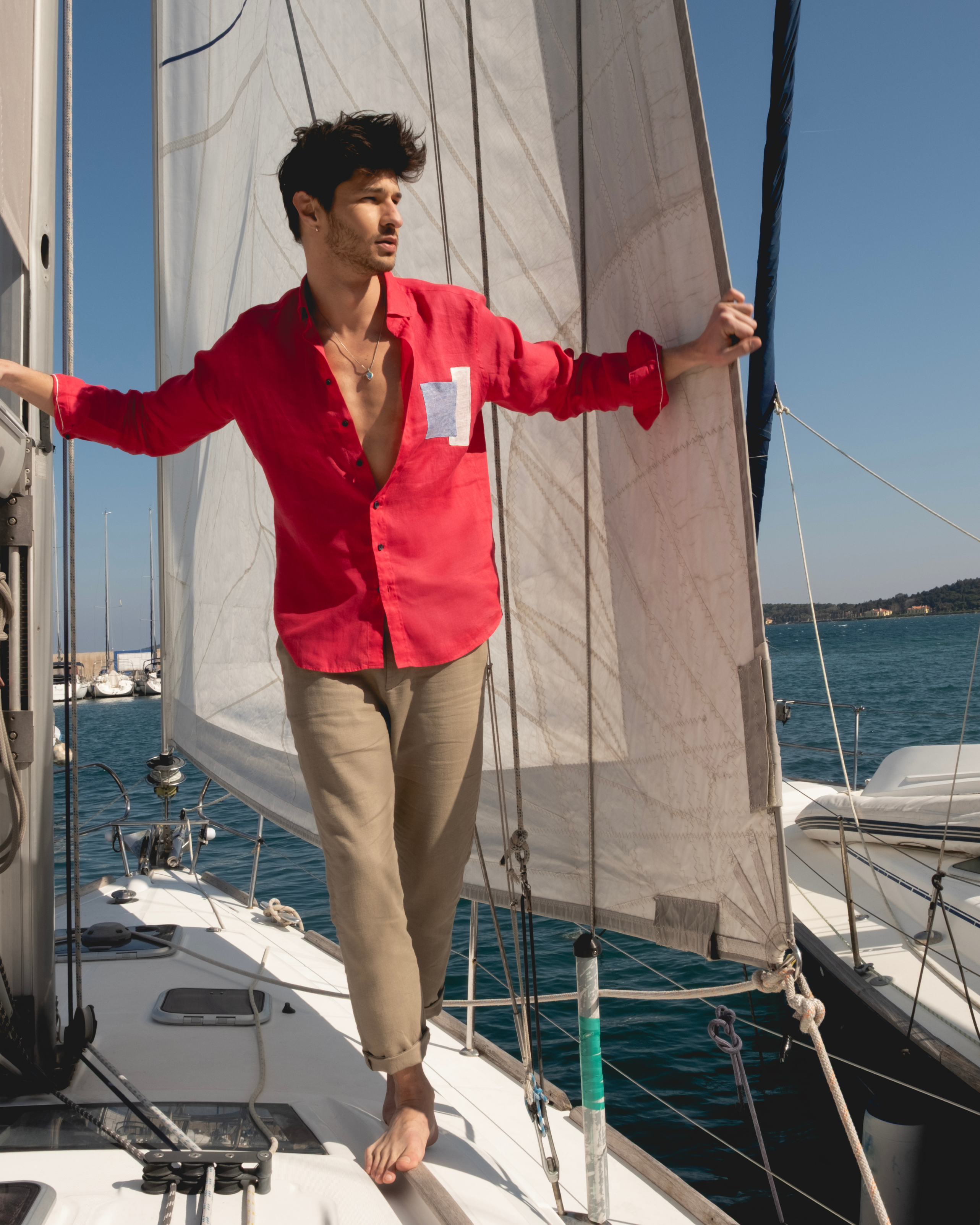 Red Linen Shirt