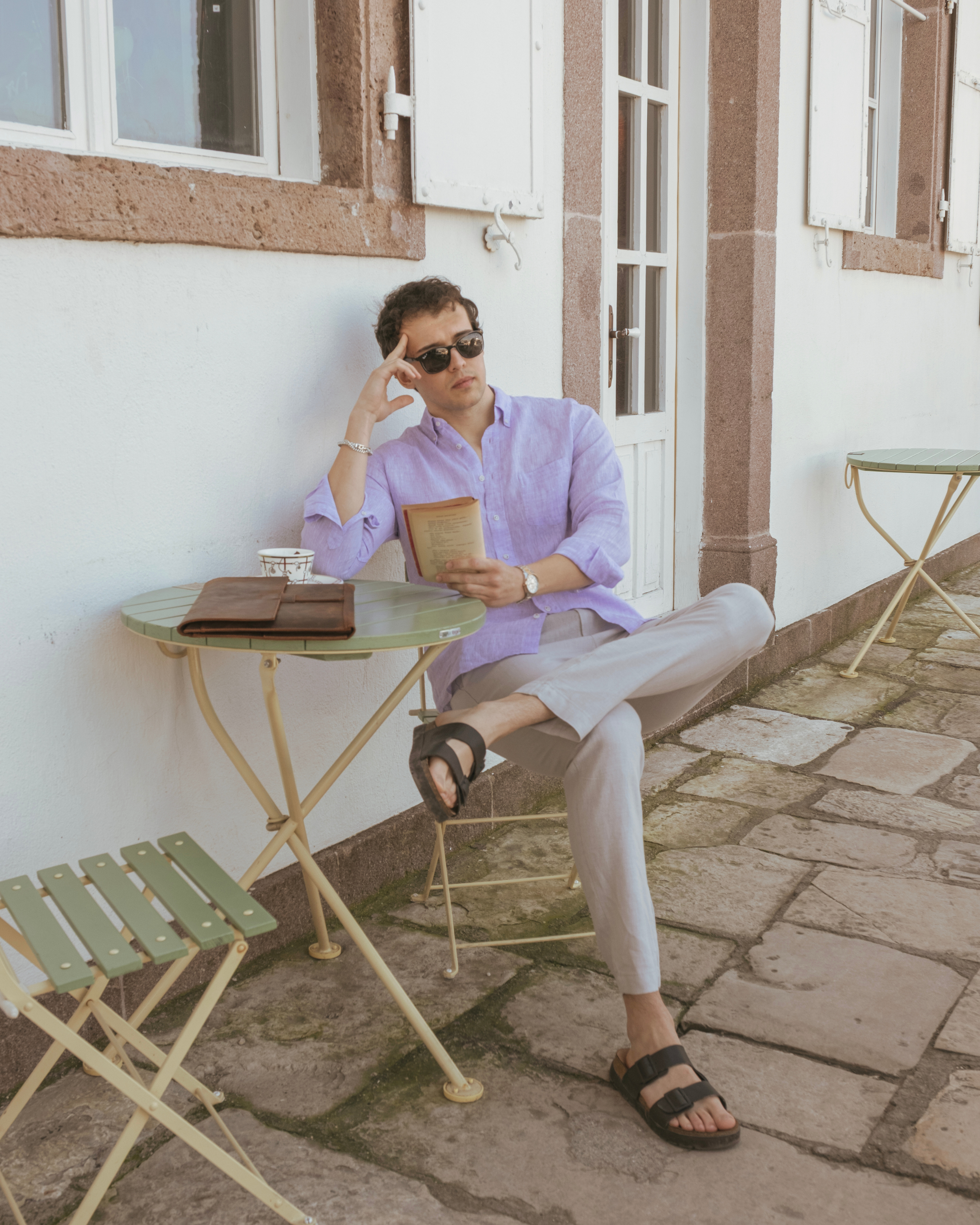Light Gray Relaxed Fit Linen Pants – Drawstring Waist